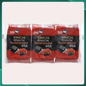 Lốc 3 gói rong biển ăn liền Gwangcheon Captain Lee vị kimchi gói 4g